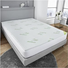 GC GAVENO CAVAILIA bambusa matracis Memory Foam 2cm biezs, dziļi pieguļošs pretalerģijas spilventiņš īpaši mīksts gultas pārklājs, balts dubults 573678