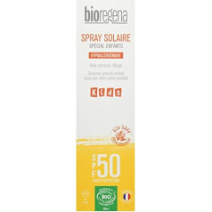 BIOREGENA - BIO saules krēms aizsargfaktors 50, dzidra, jutīga āda, bērniem no 3 gadiem, aerosols 90ml