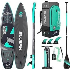 Bluefin SUP Aufblasbares Stand Up Paddle Board | Kruīza oglekļa SUP dēlis | Mit weiteren Zubehörteilen wie Pumpe, Tragetasche und Paddel | Mehrere Größen: 10'8, 12'