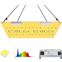 COKOLILA pilna spektra 2000 W LED augšanas lampa, ūdensnecaurlaidīga augu lampa ar 444 SMD gaismas diodēm, IR augšanas gaisma 3 x 3 pēdu iekštelpu audzēšanas teltij, sēklām, augiem, dārzeņiem un ziediem