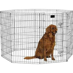 MidWest Homes for Pets 550-42 Laufstall und Spielgehege für Hunde, mit Tür, 61 x 107 cm, schwarze E-Beschichtung