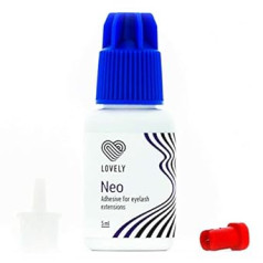 Lovely Eyelash Glue Neo (5 ml, krāsa: melna) šķidra + ātra līme, uzreiz žūst - 8 nedēļas, ļoti elastīga, ļoti izturīga, profesionālai skropstu pieaudzēšanai