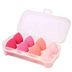 Kingbridal aplauzuma sūkļi 8 daļiņu komplekts Blender Beauty Foundation Blending Sponge Flawless šķidram krēmam un pūderim, daudzkrāsains kosmētikas aplikators sausai/slapjai lietošanai (rozā)