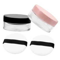 Ohphcall iepakojums, kurā ir 4 Talka pulvera apakšpudelītes Compact Foundation Case Box Powder Puff Case konteiners kosmētikas pūdera aplauzuma konteineram Loose Powder Box Kosmētikas plastmasas sūkļa kastīte Travel