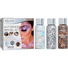 JINGLING 5 gab glitter līme grims, glitter gēls sejai ar 5 krāsām Eye Glitter Gel Shimmer Glitter noturīgs šķidrs skatuves grims Spīdīgs spīdums meitenēm Sievietēm visos gadalaikos