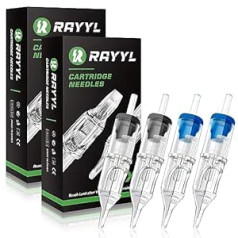 Rayyl Pack of 40 Cartridges Needles Set, 0.35 mm Makeup Round Liner Shader Needles Set 3RL 5RL 7RL 9RL 3RS 5RS 7RS 9RS (#12)