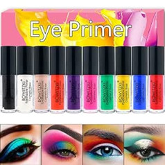 Bowitzki Professional Makeup Eye Primer Set Eyeshadow Base 10 Colors Eye Paint Bez Nežēlības un Parabēnu Acu Primer Daudzfunkciju Aplauzums Acu ēnas Colorful