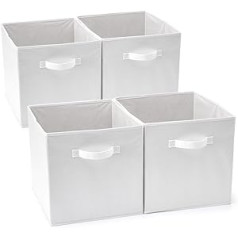 EZOWare Storage Box, Set of 4 Foldable Storage Boxes, Without Lids (33 x 38 x 33 cm)