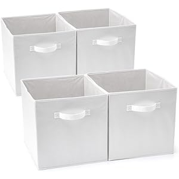 EZOWare Storage Box, Set of 4 Foldable Storage Boxes, Without Lids (33 x 38 x 33 cm)