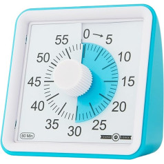 60 Minute Visual Timer, Time Management Tool, Quiet Countdown Timer, Multi-Purpose, Convenient, Easy to Use (Blue)