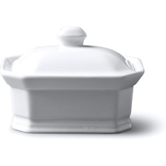 WM Bartleet & Sons Butter- / Terrine with lid, white, 11x8x7cm