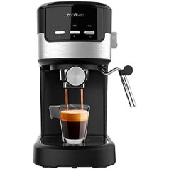 Cecotec Espressomaschine Compacta Power Espresso 20 Pekanriekstu, 1100 W, 20 bar, Thermoblock-System, schwenkbarer Dampfgarm, Filterarm mit Doppelausgang und 2 Filter, 1,25 litri