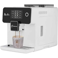 Acopino Cremona One Touch Fully Automatic Coffee Machine and Espresso Machine with Milk System, White