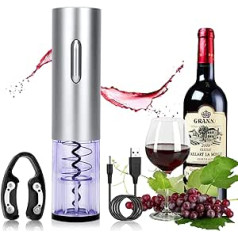 DASIAUTOEM Electric Corkscrew Wine Opener Electric Automatic Bottle Opener Charging Wine Opener Set Champagne Wine Opener with Foil Cutter Gift for Men Dad Husband Boyfriend