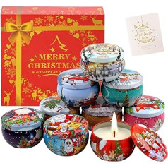 Scented Candles Gifts for Christmas, 9 x 70 g Natural Soy Wax Aromatherapy Candles for Anxiety Relief & Perfect Sleep, Stress Relief, Bath, Yoga, Christmas Gifts, Anniversary Gifts