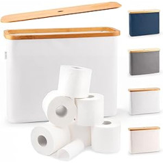 Lonbet Elegant Bathroom Organiser Light Grey - Bamboo Toilet Paper Storage - Antibacterial and Breathable Decorative Box - 45 x 15 x 34.5 cm