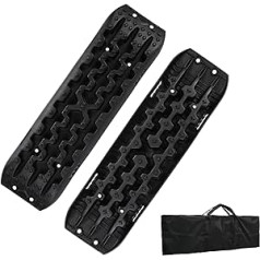 Ansobea Traction Aid with Storage Bag, Sand Plates, Mud/Sand/Snow Recovery Board, Offroad Tracks, 10T Load, Tyre Ladder for Car, Truck, Off-Road Vehicle, Motorhome