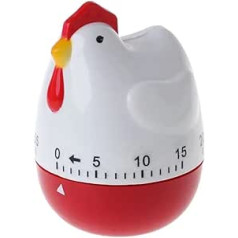 BESTonZON Kitchen Timer Cartoon Chicken Shape Mechanical 60 Minute Kitchen Alarm Clock Egg Timer Baking Cooking Timer for Cooking Learning Shower Housewarming Gift