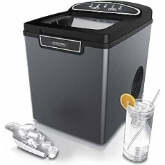 Arendo - Ice Cube Maker Stainless Steel - Ice Cube Maker Machine - 1.8 Litres - Ice Cube Maker - Ice Maker with Cooling - Ice Cube Maker Sizes Small + Large - ABS - BPA Free