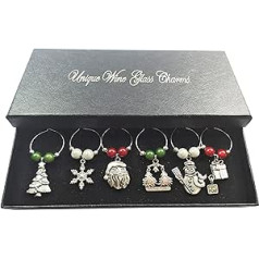 Handmade Merry Christmas Wine Glass Charms with Gift Box By Libby's Market Place