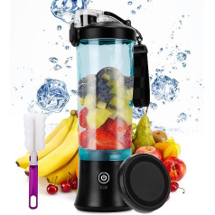 Portable Blender Smoothie Maker, USB Rechargeable 4000 mAh Mini Mixer, 600 ml Large Capacity Stand Mixer for Shakes and Smoothies, Fresh Juice Blender with 6 Blades for Home, Outdoor, Travel