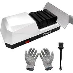 Chulovs Electric Knife Sharpener, 3 in 1 Professional Diamond Knife Sharpener, 3-Stage Kitchen Knife Sharpener, for Restoring, Repairing, Polishing Chef's Knives, Kitchen Knives (Silver)