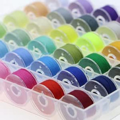 36 Pieces Sewing Machine Bobbin Threads with Bobbin Case for Multiple Sewing Machines for Brother/Singer/Babylock/Janome/Elna Embroidery Machine