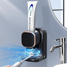 Automatic Toothpaste Dispenser, Wall Mounted Electric Toothpaste Dispenser for Kids and Adults, Toothpaste Dispenser for Bathroom (Black)