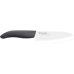 KYOCERA keramikas nazis, Santoku nazis, rokturis izgatavots no organiskas plastmasas cukurniedru asmens, 14 cm, asmens izgatavots no cirkonija keramikas, īpaši ass, drošs trauku mazgājamajā mašīnā, FK-140 WH-BK BIO, melns