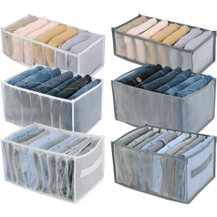 Foldable Storage Boxes for Clothes, 6 Pieces Wardrobe Organiser System Clothes Storage Organiser Box Wardrobe Clothes Organiser for Trousers Shirt Underwear Socks and Ties