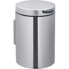 Relaxdays Wall-Mounted Cosmetic Bin, 5 Litres, Soft-Close Mechanism, Inner Bucket, Stainless Steel, Bathroom Bin, Round, Silver