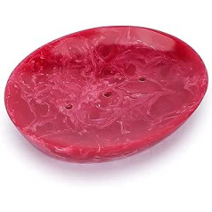 Ajuny Handicrafts Drain Soap Dish, Premium Resin Soap Holder, Soap Saver for Shower, Bathroom, Kitchen, Bathtub, Easy to Clean, Extends Soap Life(Rose Pink)