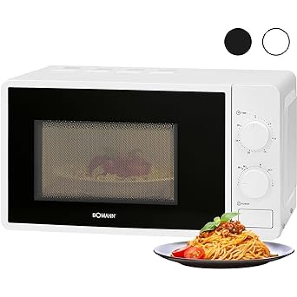 Bomann Microwave with 20 L Cooking Chamber and Cooking Room Lighting Microwave with 6 Power Levels Microwave with 30 Minute Timer Microwave with Diameter 24.5 cm Turntable 700 W MW 6014 CB White