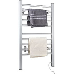 Dirt Devil Electric Towel Radiator - Bathroom Radiator Freestanding or Wall Mounted - Radiator with 10 Rods - Towel Radiator for Clothes Drying and Warming - Aluminium - Grey