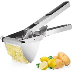 Nurch Potato Ricer, Stainless Steel, Professional Potato Masher Press Ricer for Mashed Potatoes, Fruit Juices, Baby Food, with 3 Interchangeable Blades