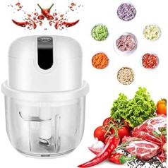 NAUDILIFE Electric Kitchen Chopper, 300 ml Chop in 3 Seconds, Mini Angel Wireless Onion Cutter USB, with Glass Container, Suitable for Onion/Fruit/Nuts/Meat