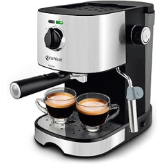 Grunkel — CAFPRESOH-15 — espresso automāts ar grozāmu tvaicētāju, noņemamu pilienu paplāti, divkāršu izvades filtru un aizsardzību pret pārmērīgu spiedienu — 1 litrs — 850 W