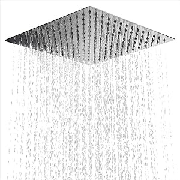 Rain Shower Head, 12 Inch Rainfall Waterfall Shower Head Made of 304 Stainless Steel, Ultra Thin Design, Luxury Waterfall Shower Experience, Bathroom Replacement, Ceiling or Wall Mount