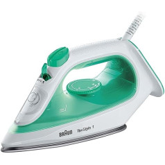 Braun Household TexStyle 1 SI 1040GR Steam Iron with SuperCeramic Ironing Sole, Vertical Steam, 2000 Watt, Green