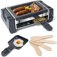 Raclette grils 2 personām ar nepiedegošu pārklājumu grila plāksne 2/3 mini Raclette pannas, 500W/700W