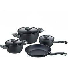 Berndes Balance Enduro Induction Saucepan Set with Glass Lid, Non-Stick Coating and Suitable for All Cookers, Induction Pots, Casserole, Saucepans with Non-Stick Coating