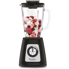 Moulinex LM430810 Electric Stand Blender, 1.75 L, Power 800 W, Secure Lock, Ergonomic, Grinder, Smoothies, Crushed Ice, Blendforce Black