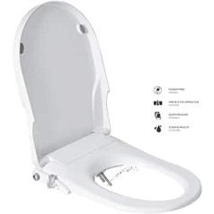 Toilet Seats, Bidet with Non-Electric Self Cleaning Double Nozzles, Separated Rear and Female Cleaning, Natural Water Spray, Soft Closed Toilet Seat, Combined Toilet Bidet