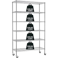Actask Heavy Duty Shelving Storage Shelving Unit Metal 6-Tier for Shops, Homes, Offices with 2100 lbs Total Load Capacity Height-Adjustable Standing Shelving Basement Shelf NSF Certified 198 x 122 x