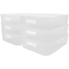 Cetomo K0001 Set of 6 Storage Baskets - Open Plastic Organizer and Storage Basket for Kitchen, Pantry, Bathroom, Storage, Toy Baskets, Food Storage Containers