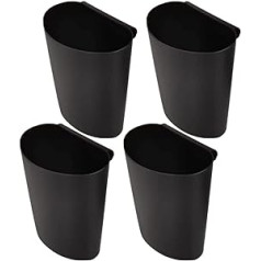 FOMIYES Set of 4 Hanging Cup Holders, Trolley Basket, Storage, Trolley Accessories, Hanging Bucket, Plant Container, Bucket, Makeup Pen Holder, Black