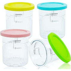 CUTIECLUB Pack of 4 Ice Cream Containers 24oz and Lid for Ninja Creami NC500 NC501 Series Deluxe Ice Cream Makers, Replacement Cups, BPA Free & Dishwasher Safe