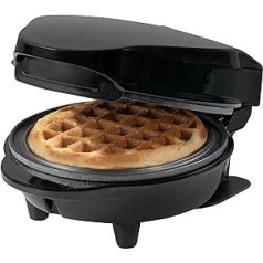 Bestron Mini Waffle Iron for Classic Waffles, Small Waffle Maker with Non-Stick Coating, for Children's Birthdays, Family Parties, Easter or Christmas, 550 Watt, Colour: Black