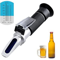 Brix Refractometer for Brewing Beer Spices, Refractometer, Handheld Brix Refractometer Hydrometer with ATC (Automatic Temperature Compensation) Function