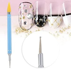 ‎Yuyte Nail Art Dotting pildspalva ar diviem galiem Nail Dotting vaska zīmulis manikīram Nail Art DIY dekorēšanas rīks